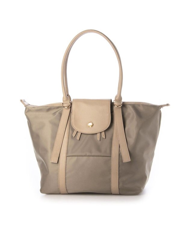 UNBILLION ペルケ perche / ナイロン×牛革かぶせジェムストーントートバッグ オーク