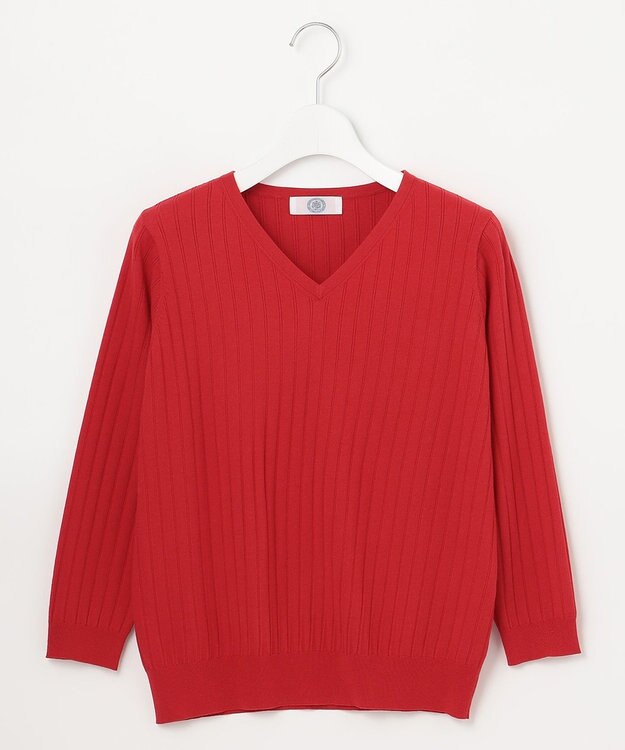 J.PRESS LADIES 【洗える】PRINCESS Vネック ニット レッド系