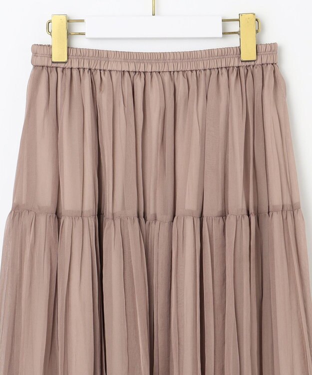 ANY SIS 【洗える】シアーワッシャーティアード スカート モカピンク