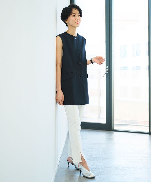 #Newans ストレッチタイトシルエットパンツ ホワイト