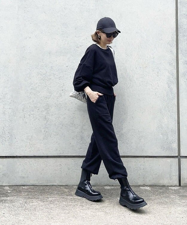 Green Parks バックＺＩＰスウェット Black