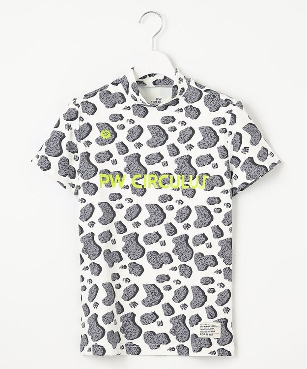 PW CIRCULUS 【永嶋花音プロ着用アイテム】【UV遮蔽率99.5% UVカット / 速乾 / ストレッチ】【WOMEN】アニマルドットモックT ゴルフウェア レディース ブラック系5