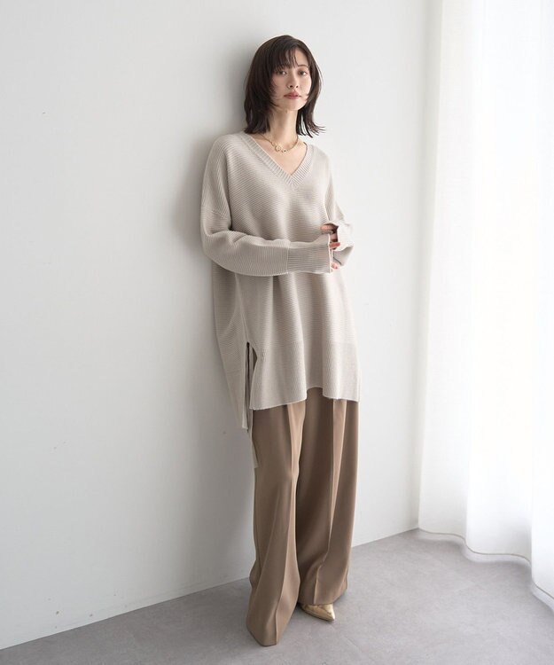 YECCA VECCA 金釦ワイドパンツ Beige
