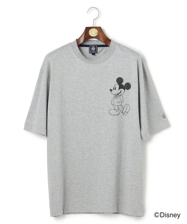 J.PRESS MEN 【DISNEY COLLECTION】【UNISEX】ワンポイント Tシャツ / ミッキ－マウス ライトグレー系