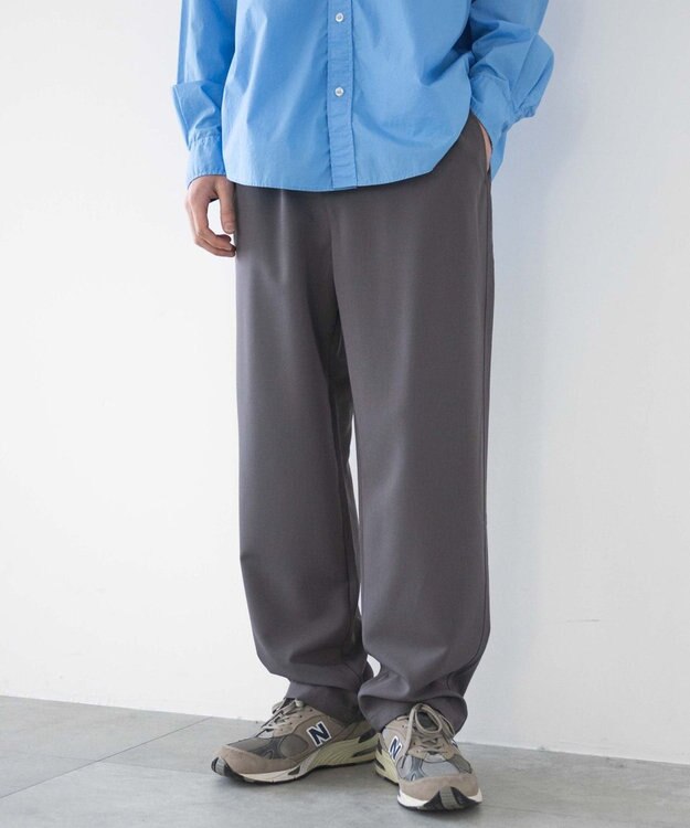WEGO 【ウエストゴム/SMLサイズ展開】TRイージーストレートパンツ ダークグレー