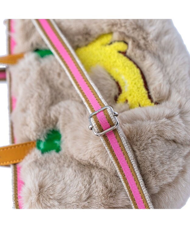 tsumori chisato CARRY キラネコファー ショルダーバッグ 手提げ 2way ベージュ