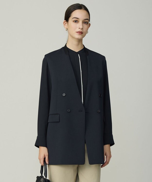 ICB L 【先行予約】 ハイツイストダブルクロス ノーカラージレ ネイビー