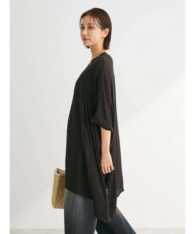 Green Parks Ｉ　レーヨンクレープチュニック Black