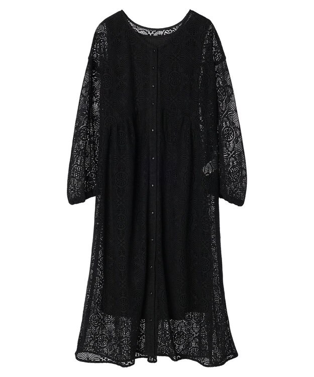 Green Parks ＳＥＴ２点レースワンピース×インナー Black