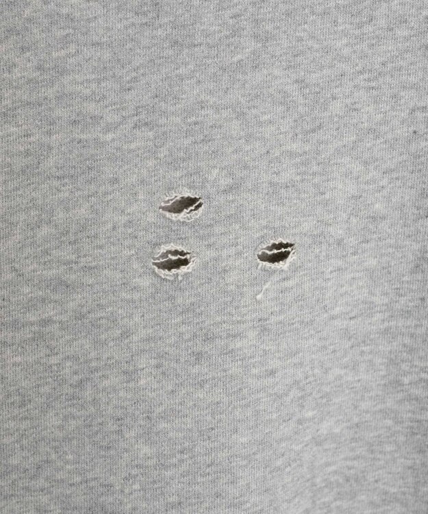 WEGO ダメージプルオーバースウェット 杢グレー