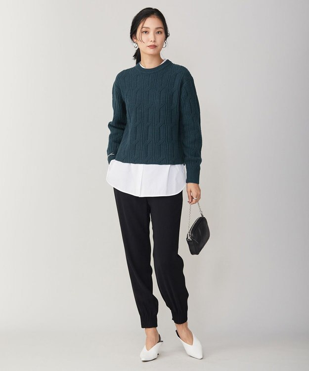 ICB 【WEB限定カラーあり・洗える】ライトダブルクロス ジョガーパンツ ブラック系