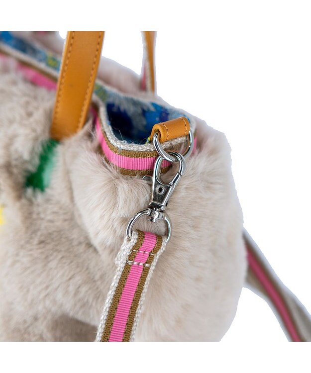 tsumori chisato CARRY キラネコファー ショルダーバッグ 手提げ 2way ベージュ