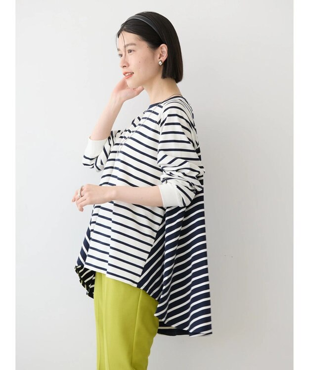 AMERICAN HOLIC バックフレアミニ裏毛チュニック Border