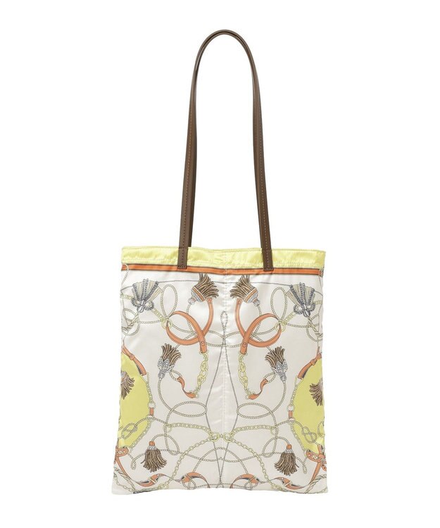 Green Parks スカーフ柄トート Ivory