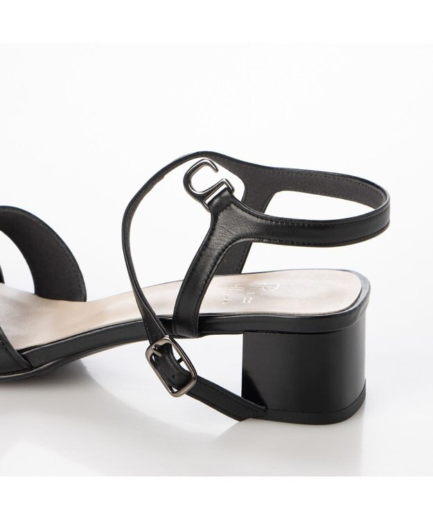 Riz raffinee <Riz raffinee>スクエア編込みストラップサンダル ブラック