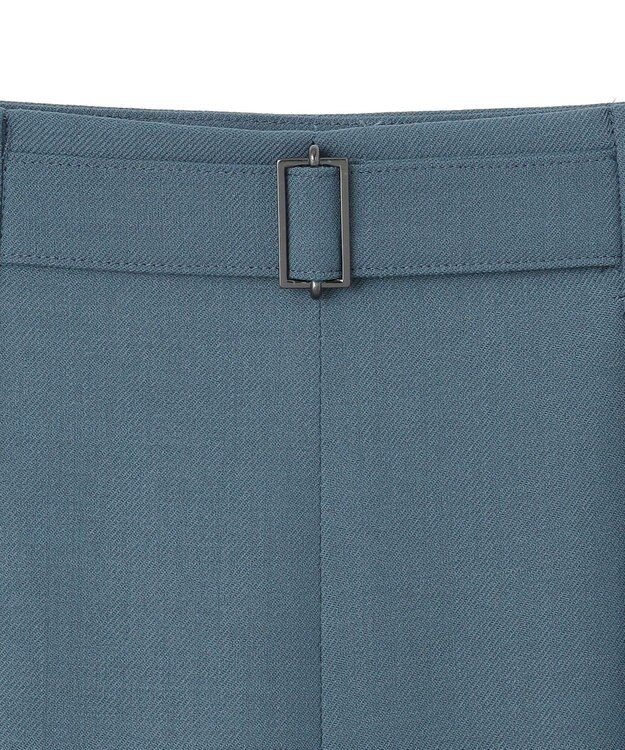 ICB L 【UVケア・洗える】ウール2WAYストレッチ ワイドストレートパンツ ダルブルー系