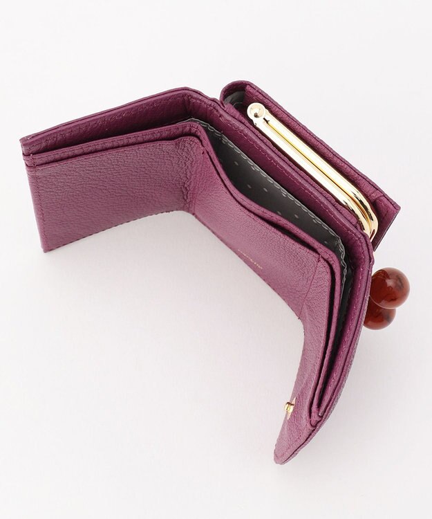 UNBILLION perche アクリル玉三つ折りミニサイフ パープル