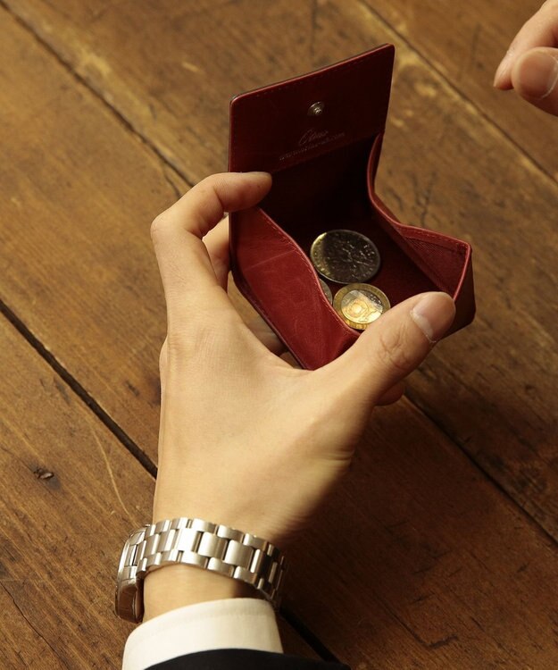 UNBILLION Otias コードバン調牛革バイカラーコインケース BK-WI