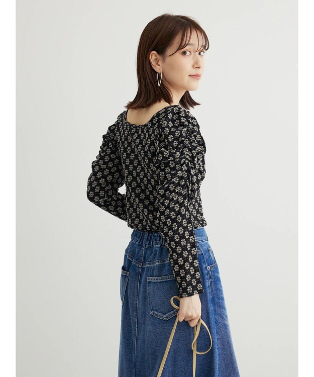 Green Parks ・Ｐｅｔｉｔ　Ｆｌｅｕｒ　フラワーレースプルオーバー White×Black