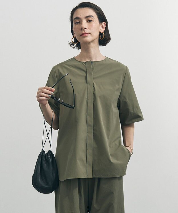 UNFILO 【セットアップ着用可】FINE MOVE ブラウス カーキ