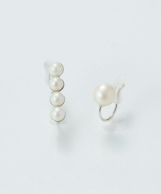 Phoebe 【金属アレルギー対応】2setラインパールイヤーカフ　シルバー/ニッケルフリー シルバー