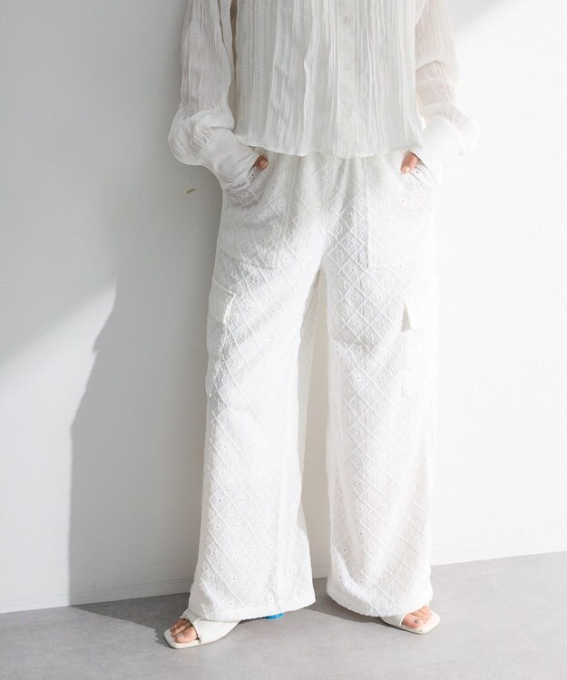 Green Parks ・ＳＵＧＡＲ　ＳＰＯＯＮ　カットレースカーゴパンツ Off White