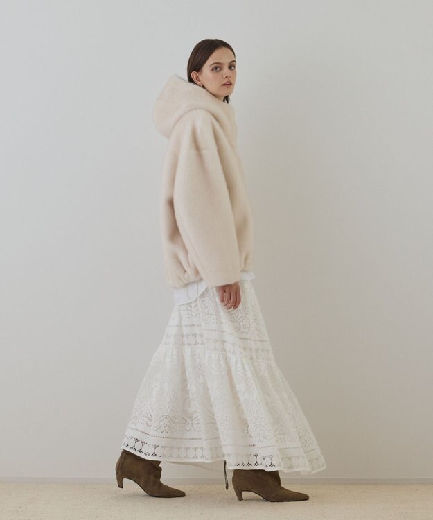 GRACE CONTINENTAL フェイクミンクフードジャケット キナリ