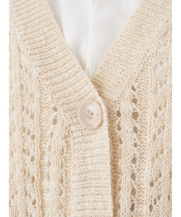 earth music&ecology スラブヤーンスカシカーディガン Ivory