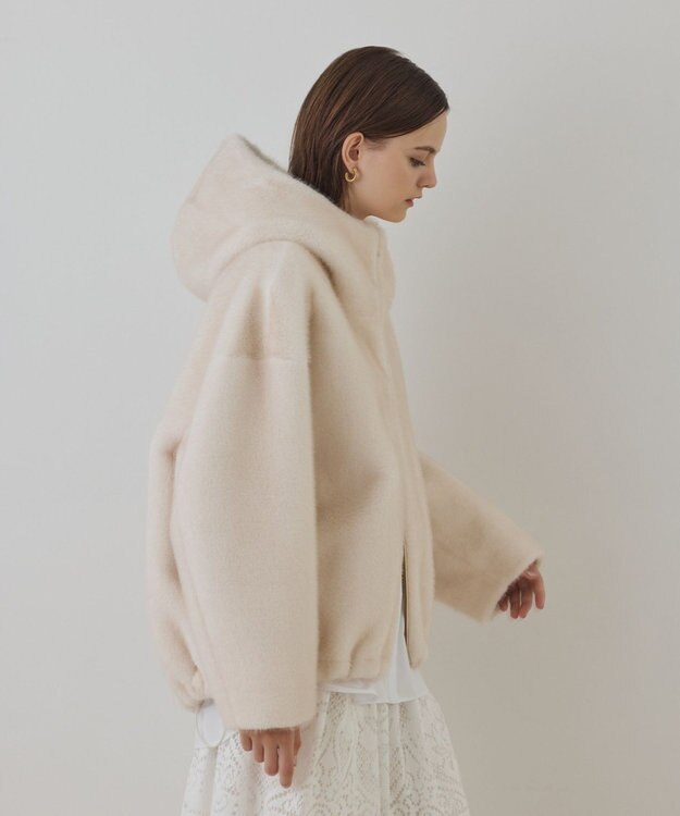 GRACE CONTINENTAL フェイクミンクフードジャケット キナリ