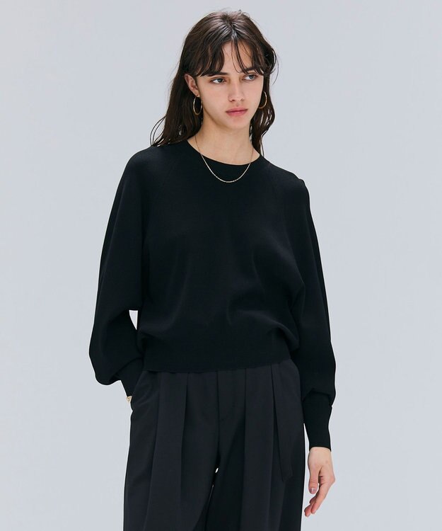 BEIGE， 【洗える】LAURA / ドライタッチバックジップニット Black