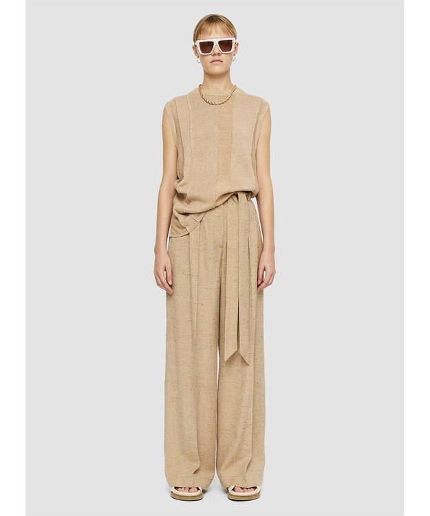 JOSEPH スペックルシルクリネン　ワイドトラウザーズ Sesame