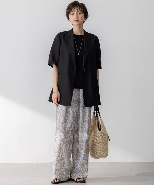 23区 VIOLAd'ORO ラフィア トートバッグ ブラック系