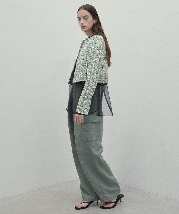 BEIGE， 【洗える】ACANTHUS / カーヴィーシルエットカーゴパンツ Light Khaki