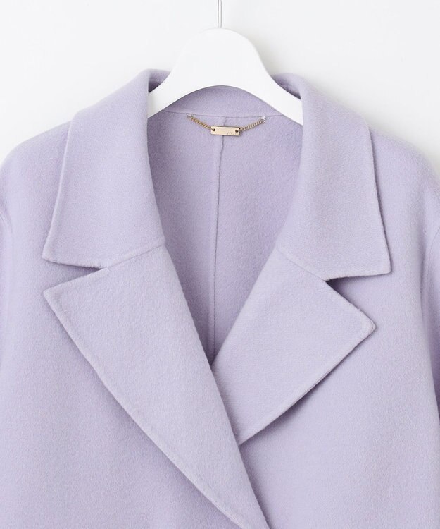 自由区 S ウールリバーショート コート テンダーブルー