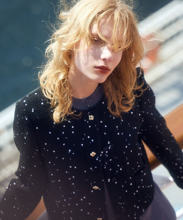 leur logette フラワーツイードジャケット flower quilting jacket