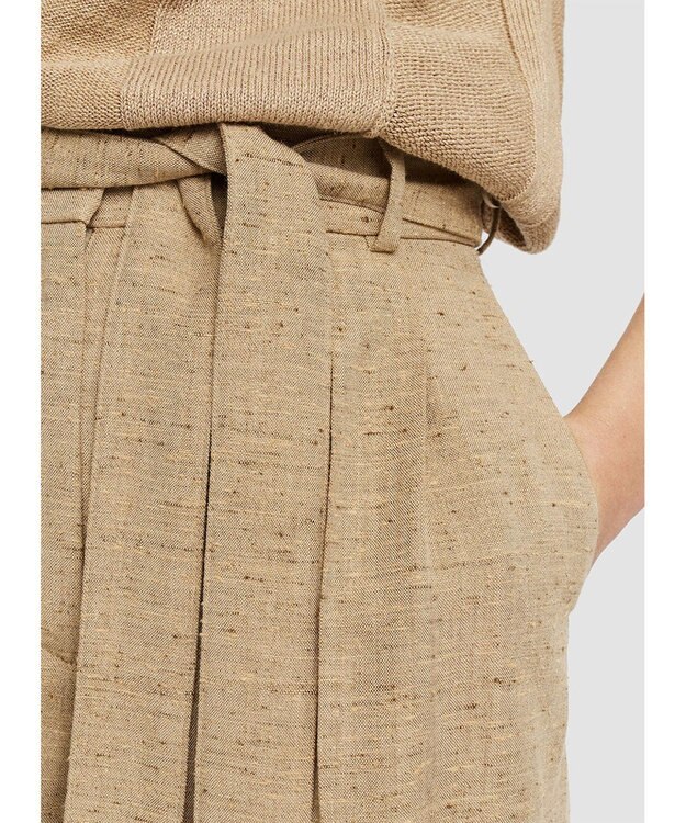 JOSEPH スペックルシルクリネン　ワイドトラウザーズ Sesame