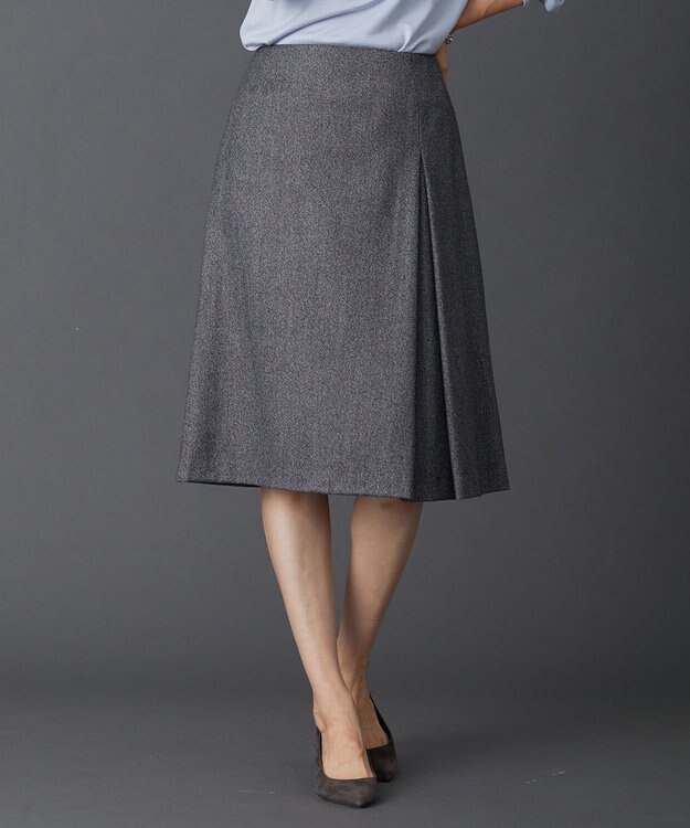 J.PRESS LADIES 【セットアップ対応】ウールストレッチツイード スカート グレー系