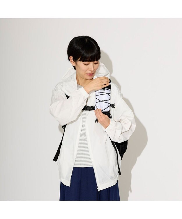 MOONBAT MIZUNO(ミズノ)ハンズフリー 無地 日傘 5段折りたたみ傘 パラソル 晴雨兼用  軽量 一級遮光 遮熱効果 遮光率100% UV遮蔽100% ホワイト