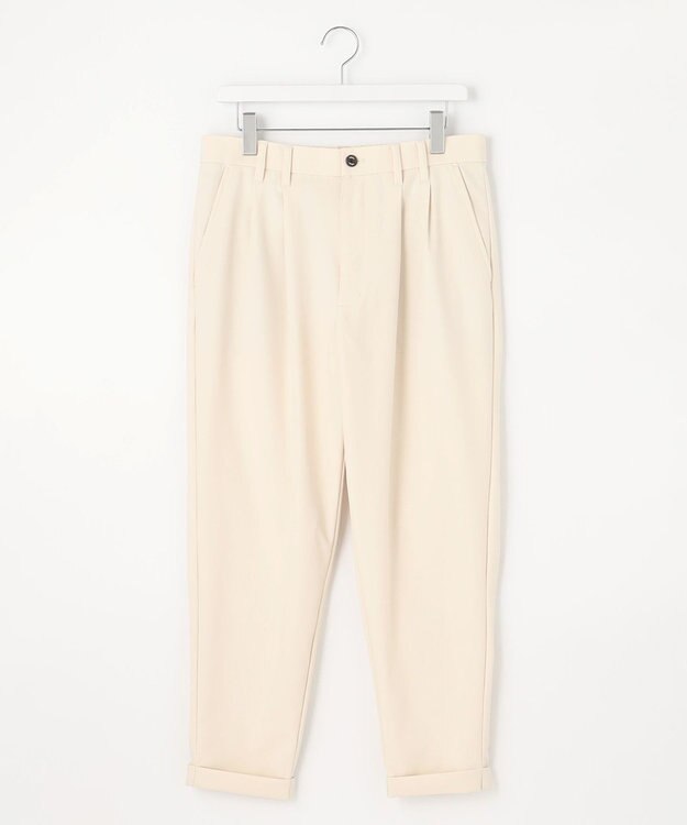 23区GOLF 【23Fondation/MEN】【ストレッチ】ツータックルーズ  テーパードパンツ アイボリー系
