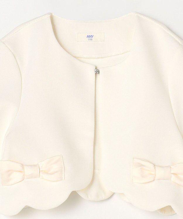 ANY KIDS リボン ボレロジャケット ホワイト