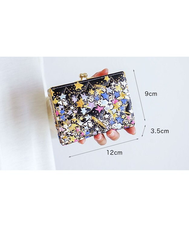 tsumori chisato CARRY ギャラクシーパネル 2つ折り財布 がま口 レザーキルティング ブラック