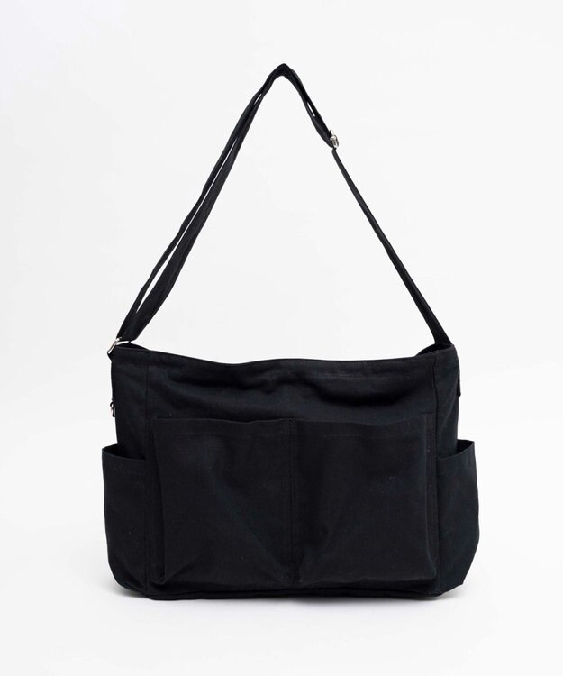 WEGO 立体ポケットキャンバスショルダー ブラック