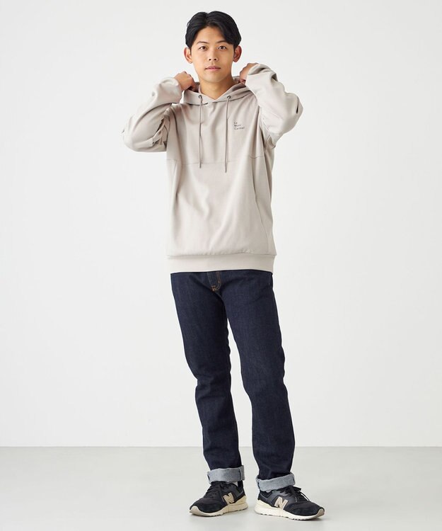 SHARE PARK MENS 【UVカット・吸水速乾・ストレッチ・軽量・アンチピリング 】ダンボールフードパーカー（L・XLサイズ） ベージュ系