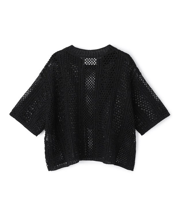 BEIGE， ATACAM / パターンメッシュ ハーフニット Black