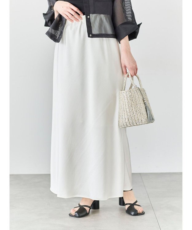 Te chichi バイアスサテンスカート オフホワイト