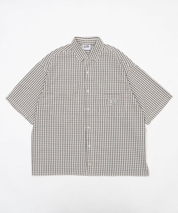 WEGO 【ユニセックス着用ITEM】ミニマムチェックロゴシャツ（SS） ホワイトチェック1