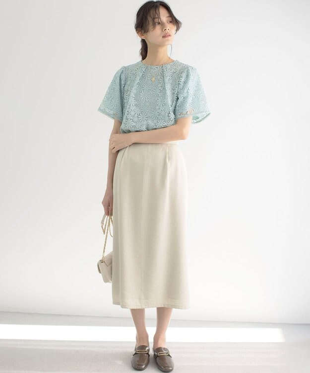 組曲 S グロッシーツイルタイト スカート サンドベージュ系