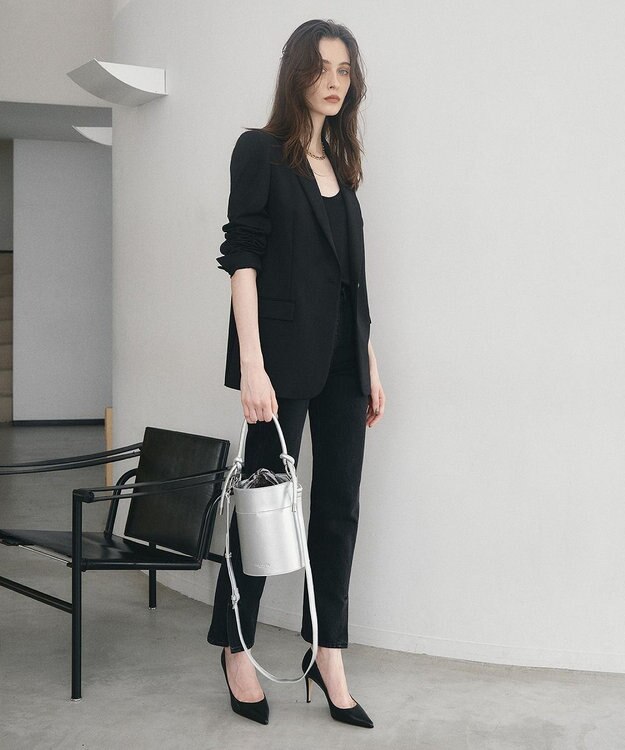 TOPKAPI 【TREASURE TOPKAPI】フェイクレザー バケツ 巾着 ショルダー バッグ シルバー