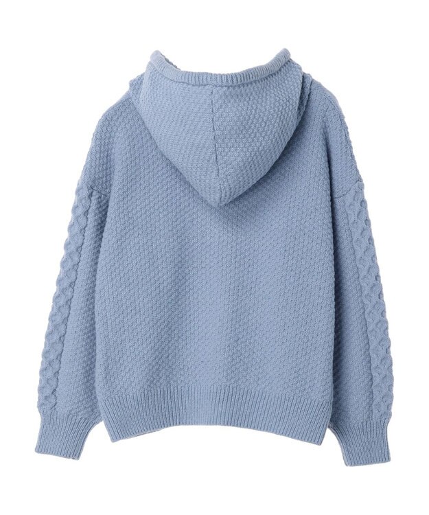 earth music&ecology ケーブルニットパーカー Grayish Blue