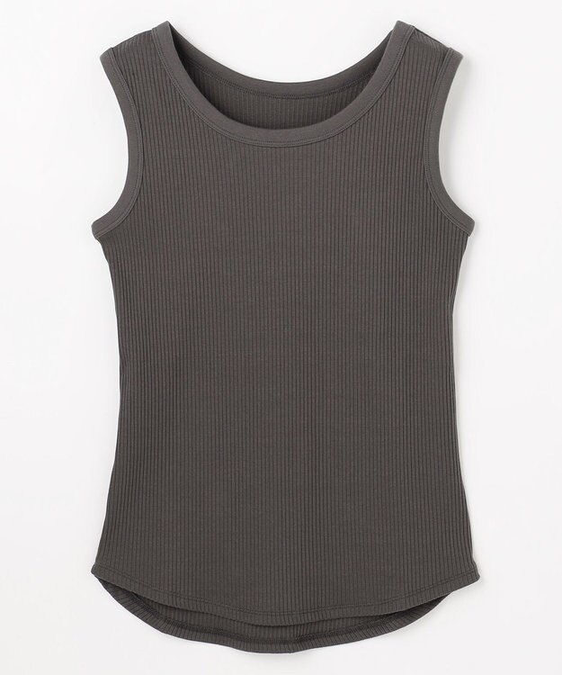 ANY テレコラウンドヘムタンクトップ スレート